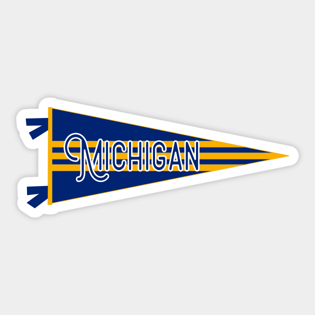 Michigan Flag Pennant Sticker by zsonn